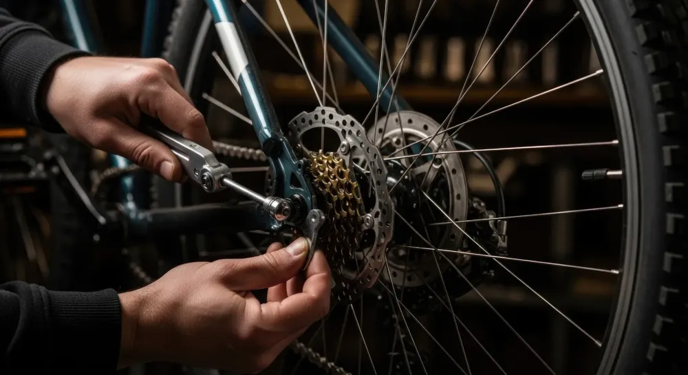 Entretien de vélo près de Bazouges-la-Pérouse